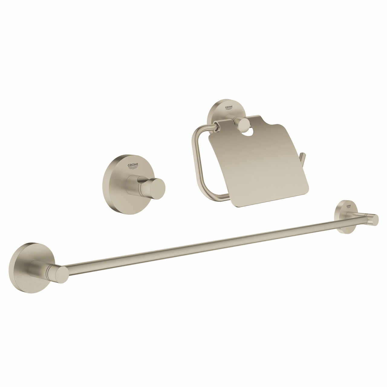 Set 3 accesorii baie Grohe Essentials Guest 3-in-1 brushed nickel