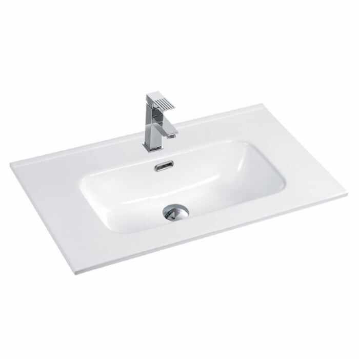 Lavoar baie incastrat alb 80 cm, dreptunghiular, Fluminia Siena