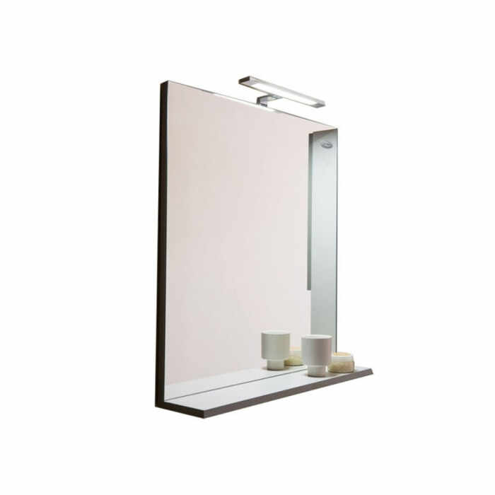 Oglinda baie cu etajera gri deschis, 65 cm, KolpaSan Lana